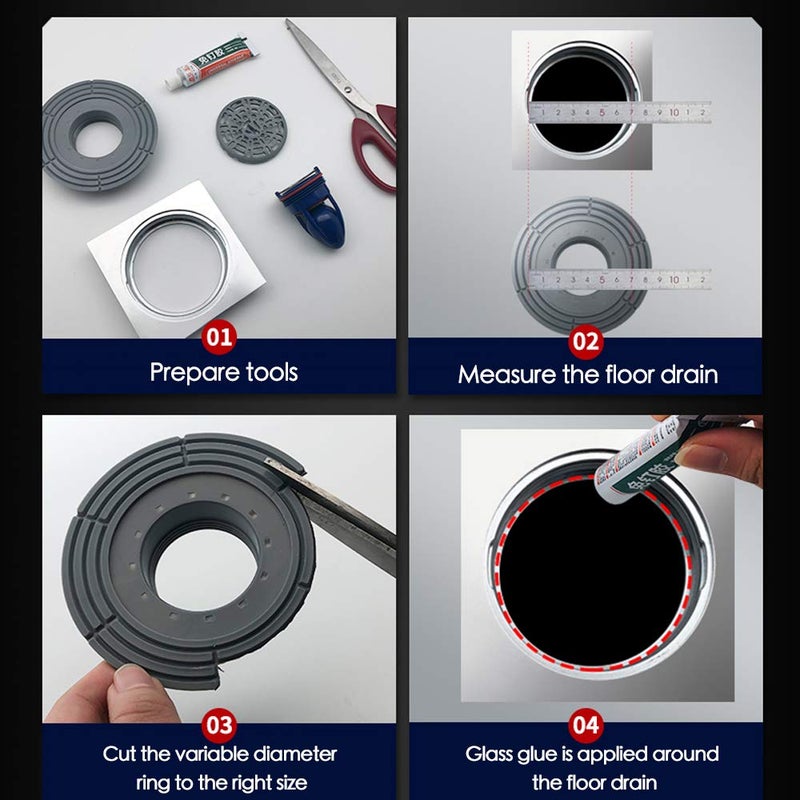 Slaige Shower Floor Drain Backflow Preventer One Way Drain Valve Sewer Core Magnetic Drainage Insert Drain Plug Oversized(2-3.9in Hole) (Suitable for Tube Depth 2.56-4.13in) (Caliber 2-3.9in ,Depth 2.56in) - Image 5
